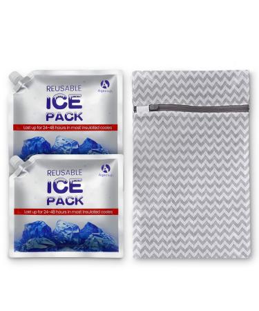 AGECASH A Ice Packs for Lunch Bags Cooler Long Lasting Cold Freezer Ice Pack for Lunch Box Keeps Food Cold & Fresh 2 Pack Medium
