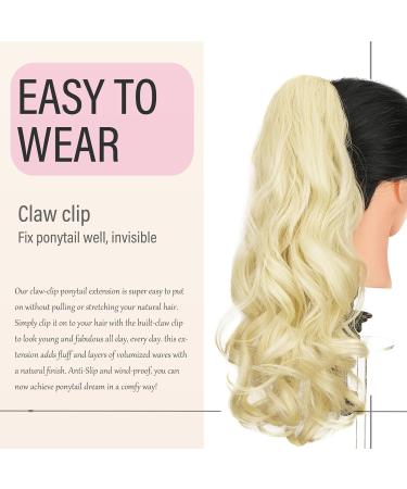 Dcbaboo 18inch Claw Clip in Ponytail Hair Extensions Long Wavy Ponytail Extension Curly Synthetic Pony tails Natural Wave One Piece Hairpiece Fake Ponytail for Women Bleach Blonde 18 inch 150g Bleach Blonde - Buy Online on GoSupps.com