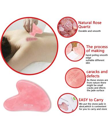 Gua Sha Stone Rose Quartz Tool | Daily Anti-Aging Skin Massage for SPA Therapy - Buy Online on GoSupps.com