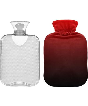 Black Red Gradient Hot Water Bottle with Cover | 1L Pain Relief & Bed Warmer for Cramps & Cold Feet | International Shipping - Buy Online on GoSupps.com