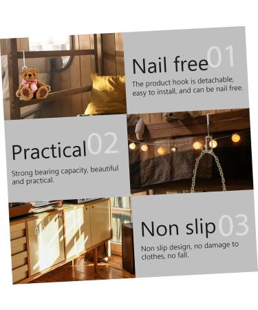 KICHOUSE 4pcs Wall Mounted Coat Rack Over Door Towel Hook Wrought Iron Coat Hook PVC Glue White 19X9X5CM White - Buy Online on GoSupps.com