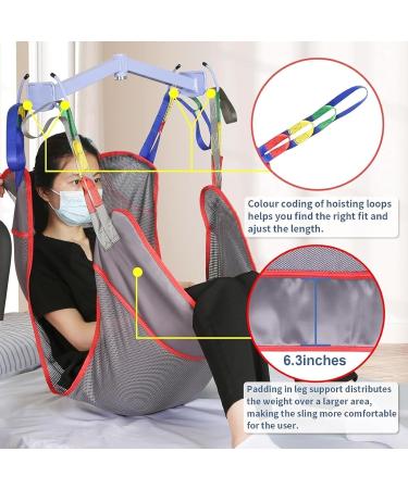 Patient Lift Sling with Commode Opening Mesh Breathable Medical Handicap Commode Full Body Sling for Elderly Disabled Transfer and Positioning and Lifting - Buy Online on GoSupps.com