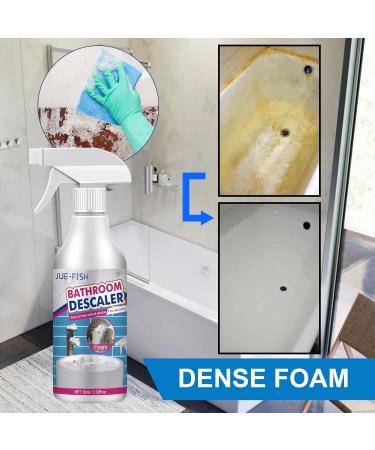 Bathroom Descaler Spray 60ml Bathroom Cleaner Spray Stubborn Stains Cleaner Shower Glass Cleaner Limescale Remover Spray Fast Descaling Easy to Rinse without Residue (1PC) - Buy Online on GoSupps.com