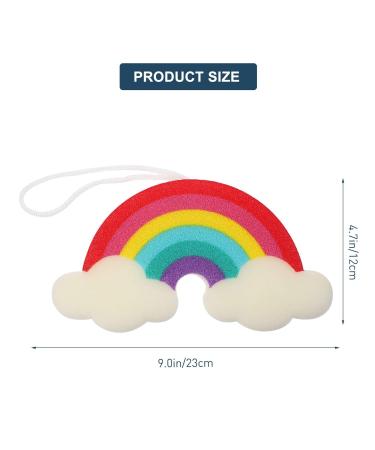 Uonlytech Rainbow Bath Sponge Set - 2pcs Cute Scrubbers for Bath & Shower | Colorful Loofah Pouf & Back Scrubber - Buy Online on GoSupps.com