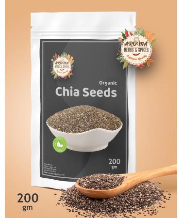 Organic Chia Seeds 200gm - Raw, High Fiber & Protein, Vegan Keto, Gluten Free, Non-GMO - Buy Online on GoSupps.com