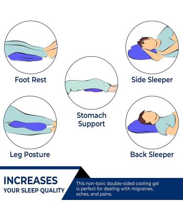 CUQOO Cooling Gel Body Pad Pillow Mat - Enhance Sleep Quality with Cool Sheets and Pillows - Night Sweat Relief - 2pk Cooling Pillow White - Buy Online on GoSupps.com