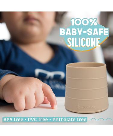 UpwardBaby Silicone Cups 2pc Set - Transition Baby Open Cup, Spill-Proof Toddler Cups for Baby Led Weaning, Dishwasher Safe - Gray - Buy Online on GoSupps.com