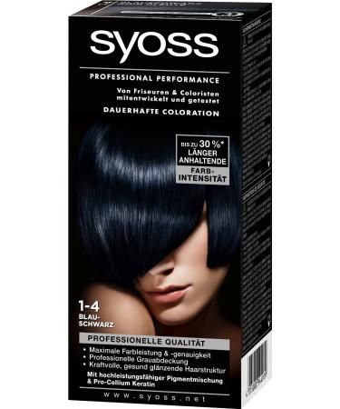 Syoss Professional Performance Coloration 1-4 Blue Black Pack of 5 (5 x 1 piece) Blue 575 ml (Pack of 1)