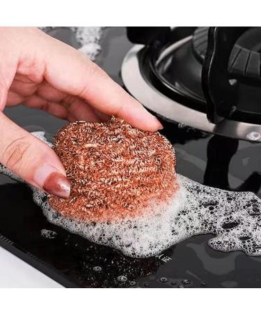 Copper Pad Dish Scrubbers - Copper Heavy Duty Scrubbing Brush | Cleaning Brush Pots | Non-Stick Pot Copper Wire Ball | Kitchen Cleaning Metal Dish Scrubber | Dish Scrubber | Cleaning Brush Heavy Duty - Buy Online on GoSupps.com