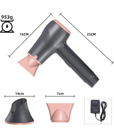 Cordless Hair Dryer Portable Wireless Hair Dryer Hot & Cold Air Rechargeable Blow Dryer w/Diffuser for Blowing Hair Painting Drying - Buy Online on GoSupps.com