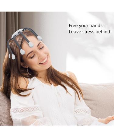 Allram Wireless Scalp Massager - 10 Vibration Contacts 5 Modes Portable Head Massager for Stress Relief - White - Buy Online on GoSupps.com