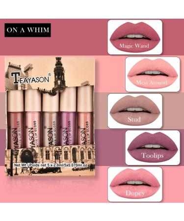 Buy Rose Matte Lipstick Set - 5 High-Pigmented Nude/Dark Colors | Durable Cup Lip Gloss | International Shipping Available - Buy Online on GoSupps.com