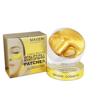 24k Gold Vitality-Fill Eye Patches (30 Pairs)|Anti-Aging Hydra-Gel Under Eye Patches Boost Lift & Firm the Look of the Eye Area|Eye Patches for Puffiness Bags Dark Circles Under Eyes|Gold Pure Luxury 24 Ounce (Pack of 1) Gold