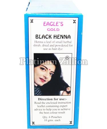 Eagle's Gold Black Henna Hair Colour Dye Powder - Unisex 2 Boxes (12pcs X 10g) - Buy Online on GoSupps.com