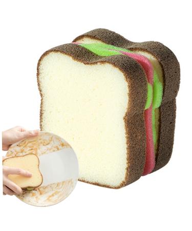 Dish Sponge Toast Bread Sponge Cute Cleaning Thickened Scrub Dish Wipe Sponge Cute Kitchen Sponge Tools Toast Sponge