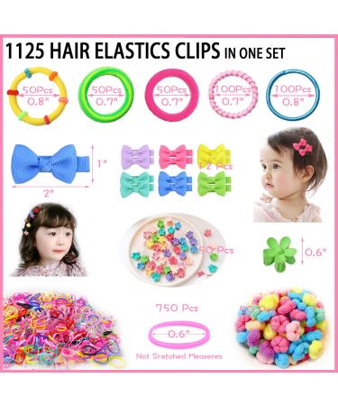 Tallsocne Girls Hair Accessory Set - Multicolor Mini Seamless Hair Ties, Elastic Bands, Butterfly Clips, Flower Claws, Styling Tools - Buy Online on GoSupps.com