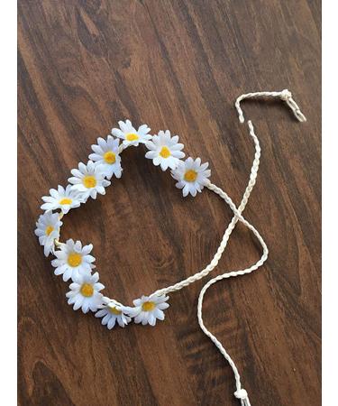 Adjustable Daisy Flower Wreath Headband - Bridal Hairpiece | White Floral Hairband for Weddings & Events - Buy Online on GoSupps.com