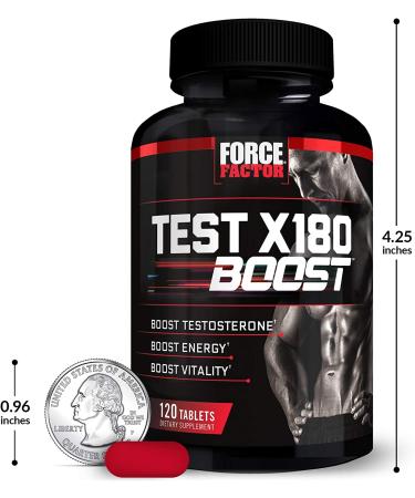 Test X180 Boost 2-Pack Testosterone Booster and Energy Supplement for Men Boost Energy Increase Stamina and Enhance Vitality with D-Aspartic Acid and Fenugreek Force Factor 240 Tablets 120 Count (Pack of 2) Test X1 - Buy Online on GoSupps.com