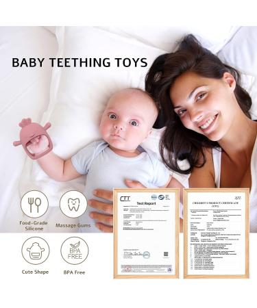 Chick Shape Baby Teething Toys | Food-Grade Silicone Teether for Soothing Pain Relief | Easy-to-Grip Baby Chew Toy (Dark Pink) - Buy Online on GoSupps.com