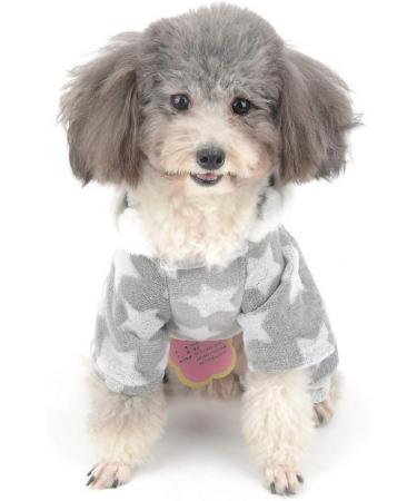 Zunea Small Dog Pyjamas Jumpsuit Puppy Hoodie Coat Clothes for Dogs Girl Boy Winter Warm Pajamas Outfits Overall Jumper Soft Pet Apparel Gray S (Pls Check the Size of Chest and Back Before Order) S (Pack of 1) Grey - Buy Online on GoSupps.com