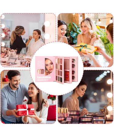 Mini Makeup Palette: Lipstick lip gloss eyeshadow swatches Shimmer Rouge highlighter American and European style cosmetics book | Portable Makeup Set - Buy Online on GoSupps.com