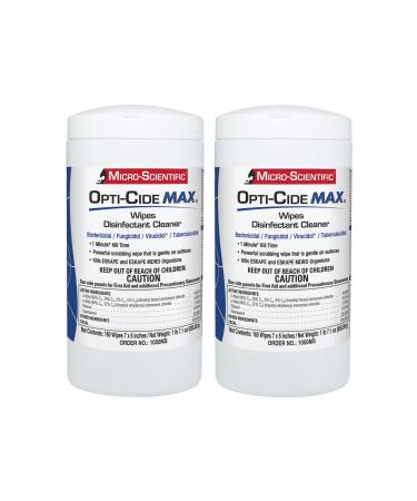 Micro-Scientific Opti-Cide Max Disinfecting Wipes (2 Pack) - 320 Wipes - Hospital Grade EPA Registered Disinfectant Cleaner - Buy Online on GoSupps.com