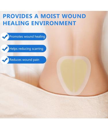 LotFancy Sacral Hydrocolloid Dressing 6"x7" - Sterile Water-Resistant Bandages for Fast Healing (Pack of 10) - Sacrum Wound Gel Patches - Buy Online on GoSupps.com