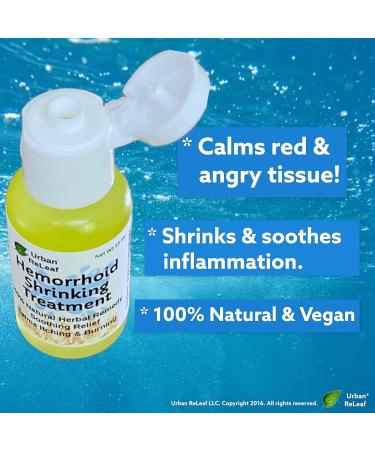 Urban ReLeaf Hemorrhoid Shrinking Treatment - Soothing Relief for Itching & Burning - 100% Natural Herbal Remedy in Handy Bottle - Buy Online on GoSupps.com