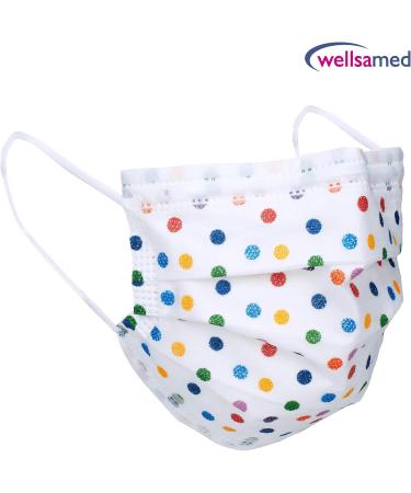 Wellsamed Wellsamask 50 Pack Medical Face Masks Type IIR with Elastic Band - Dot Motif - International Shipping Available - Buy Online on GoSupps.com