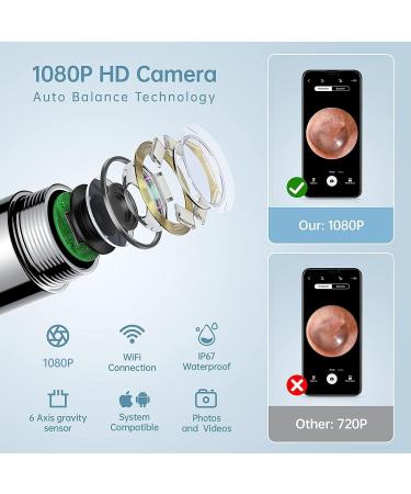 Podero Ear Wax Removal Kit with 1080P Camera - Ear Cleaner for iPhone, iPad, Android Phones - Black - Buy Online on GoSupps.com