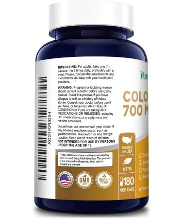 Colostrum 700mg | 180 Vegetarian Capsules | Non-GMO & Gluten-Free - Buy Online on GoSupps.com