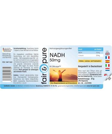 Fair & Pure - NADH 50mg - vegan - 90 DRcaps  - Buy Online on GoSupps.com