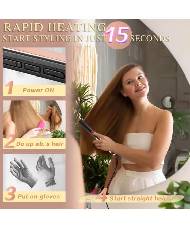 Hair Straightener and Curler 2 in 1 - 15s Fast Heating 5 Temp Settings Large 3D Floating Ceramic - Dual Voltage Flat Iron (Black) - International Shipping Available - Buy Online on GoSupps.com