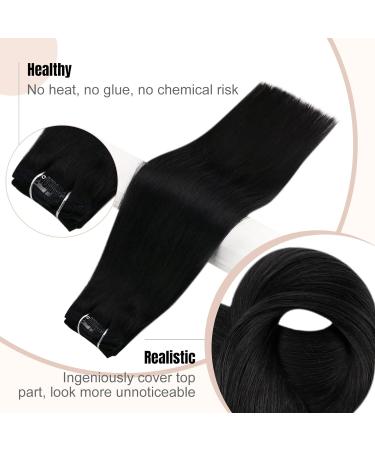FSHINE Clip In Hair Extensions - Dark Brown 30cm Remy Silky Soft 50g - Jet Black & Brown Variants - Buy Online on GoSupps.com
