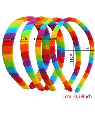 Buy LYWYOUDDKH Women s Autumn Wash Face Plush Headband - Rainbow Striped Elastic Hairband for Styling | International Shipping Available - Buy Online on GoSupps.com