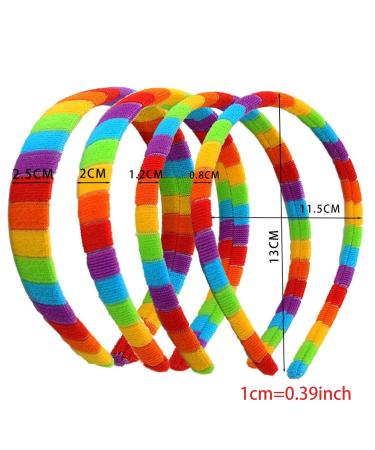 LYWYOUDDKH Women s Autumn Plush Headband - Rainbow Striped Elastic Hairband for Styling | International Shipping Available - Buy Online on GoSupps.com