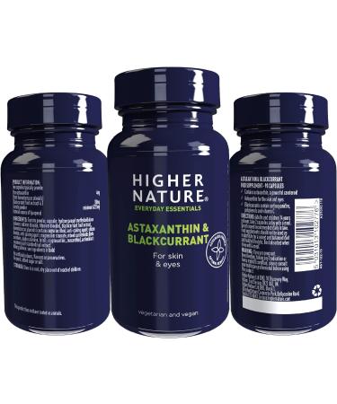 Higher Nature - Astaxanthin & Blackcurrant - Helps Skin Ageing & Wrinkles - Concentrated Blackcurrant Fruit Extract - Vegetarian & Vegan - 90 Capsules Blackcurrant 90 count (Pack of 1) - Buy Online on GoSupps.com