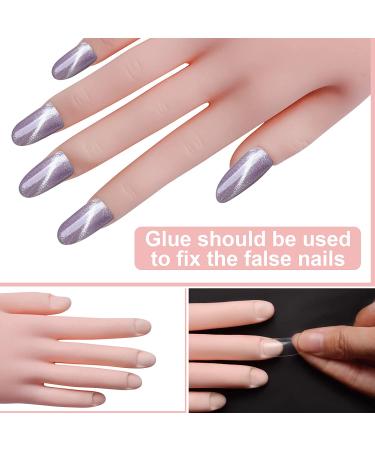 Ebanku Nail Hand Practice for Acrylic Nails - Flexible Manicure Hand with 500PCS False Nail & Training Tools (Clear) - Buy Online on GoSupps.com