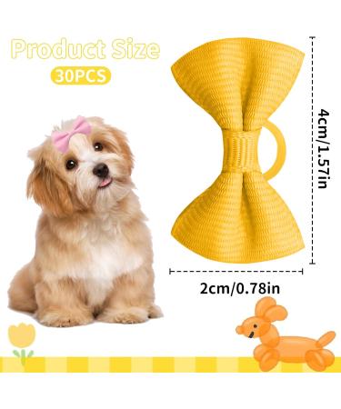 KMZ 30Pcs Mixed Colors Dog Hair Bows with Elastic Rubber Bands Cute Dog Grooming Bows Puppy Hair Accessories for Long Hair Pet Dogs Cats - Buy Online on GoSupps.com