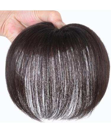 Hair Toppers with Bangs Real Human Hair Pieces Extensions Crown Topper Clip for Women Dark Brown hair pieces - Buy Online on GoSupps.com