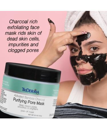 TriDerma Activated Charcoal Peel Off Face Mask with Salicylic Acid - Deep Cleans Pores & Brightens Skin - 2 oz - Buy Online on GoSupps.com