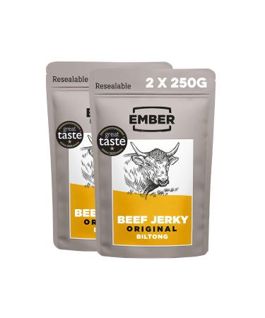 Ember snacks - biltong snack (2x250g original) made of British and Irish beef - high protein content - Favored 1 piece (2 pack) - Buy Online on GoSupps.com