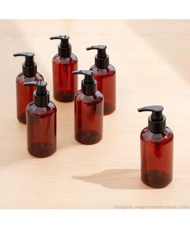 Youngever Set of 5 Amber Plastic Pump Bottles 500ML - Refillable & Durable for Home & Travel - Buy Online on GoSupps.com