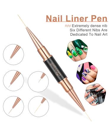 Double-Ended Acrylic Nail Art Brushes Set - Etercycle Gel Polish Design Pen Painting Tools for Salon Quality Manicures at Home - Buy Online on GoSupps.com