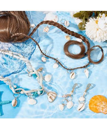 Pligreat 60-Piece Mussel Dreadlocks Hair Rings | Vintage Braids Jewelry for Men & Women | Beach Style Hair Charms & Dreadlock Accessories - Buy Online on GoSupps.com