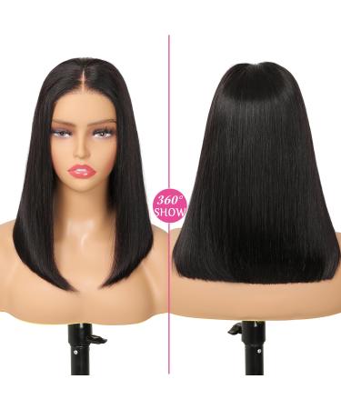 Short Bob Glueless Human Wigs for Black Women | Pre-Cut Lace Natural Hairline 180% Density | 12-Inch Straight Bob Wig Beginner Friendly - Buy Online on GoSupps.com
