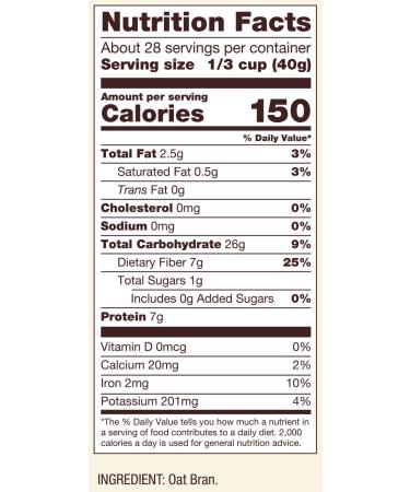 Bob's Red Mill High Fiber Oat Bran Hot Cereal 40 oz - Wholesome Breakfast Option - Buy Online on GoSupps.com