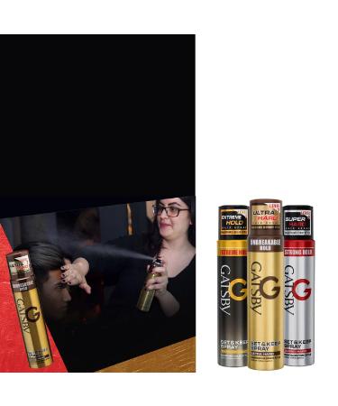 Gat-sby Set & Keep Hair Spray - Ultra Hard 250ml Hair Spray For Salon Like Finish Quick Drying Long Lasting Hold No Flaking Natural Shine Contains UV Ray Protector & Easy Wash Off - Buy Online on GoSupps.com