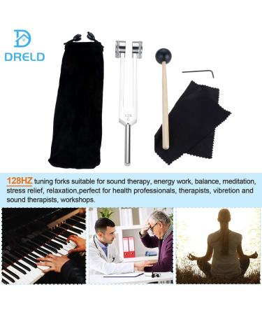 Buy Dreld 128Hz Chakra Tuning Fork with Silicone Hammer & Cleaning Cloth | DNA Repair & Sound Therapy Musical Instrument - International Shipping Available - Buy Online on GoSupps.com