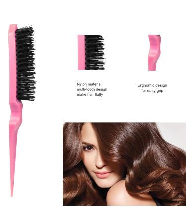 3 Pieces Sleek Bun Brush Set - Double Edge Teasing Hairbrush & Rat Tail Comb for Women Children | Pink - Perfect for Hairdressers - International Shipping Available - Buy Online on GoSupps.com